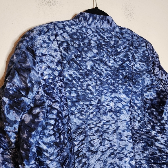 Chico's ruched blue zip blazer jacket - Picture 9 of 17